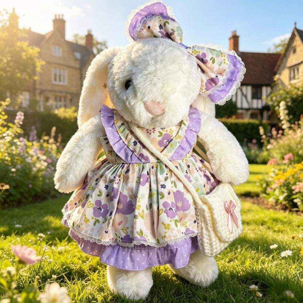 Medium Bartholomew Bear/Bashful Bunny cute clothes outfits–Lavender Dress